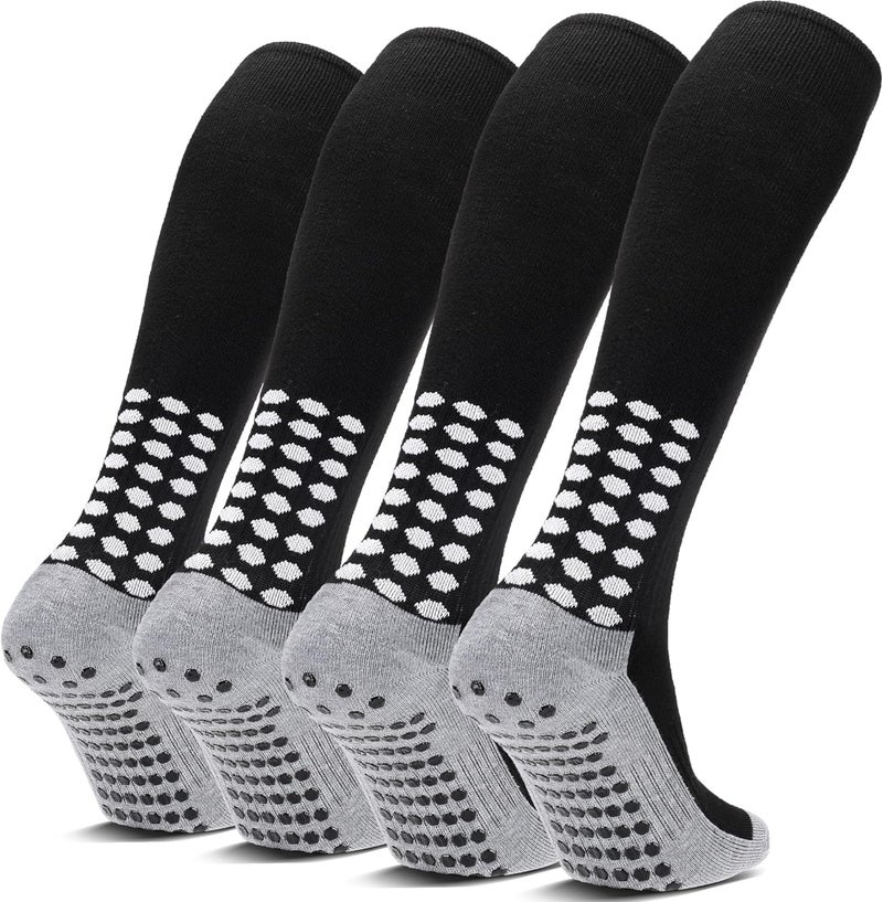 Ultrafun 2/4 Pairs Grip Soccer Socks Non Slip Knee High Compression Soccer Football Socks - Image 1